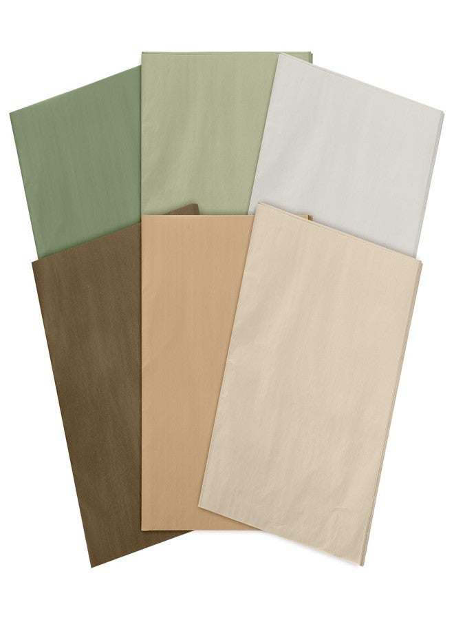 Whaline 90 Sheets Brown Green Tissue Paper Assorted Color Sage Green Brown Gift Wrapping Paper 13.7 x 19.6 Inch Boho Solid Color Tissue Paper for Wedding Birthday Baby Shower Party DIY Crafts - Image 1